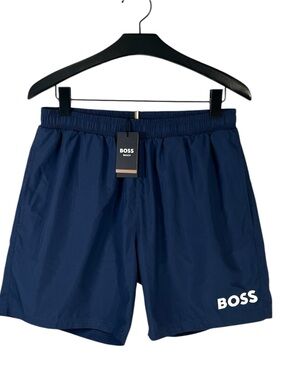 NWT Hugo Boss Dolphin Swim Shorts Mens Medium in Navy Blue